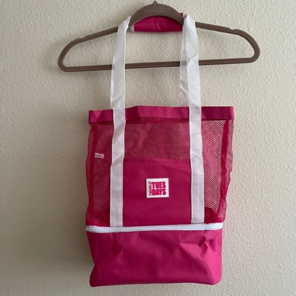 T-Mobile Tuesday Cooler Bag Beach Tote Insulated Net Pink White